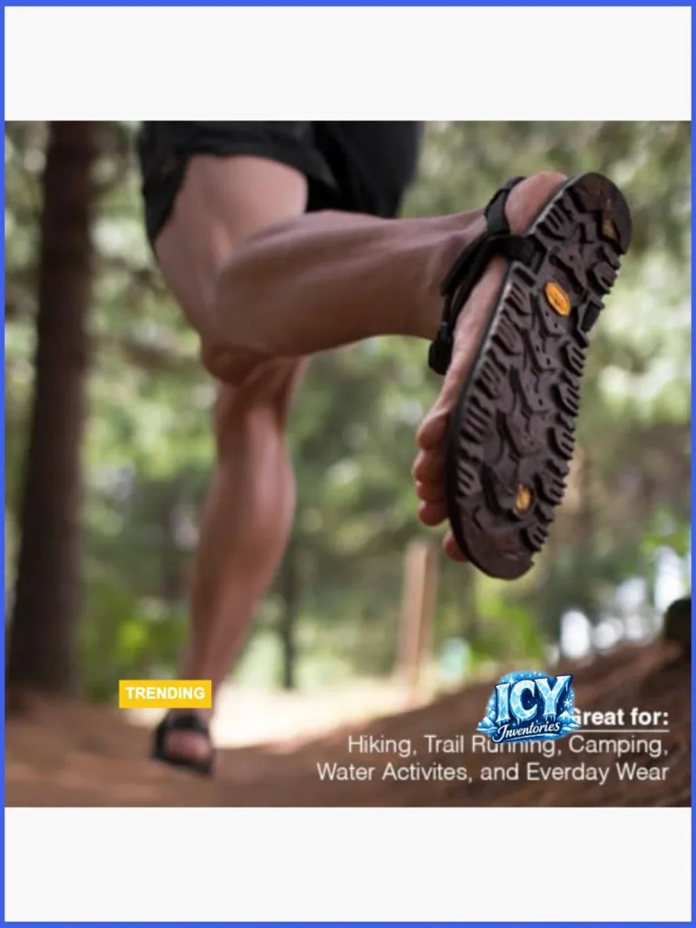 Minimalist Trail Running & Hiking Sandals - Lightweight 7.2 oz - Open Toe